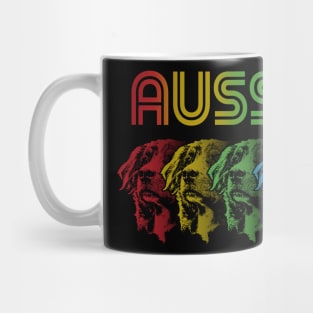 Cool Retro Groovy Australian Shepherd Dog Mug